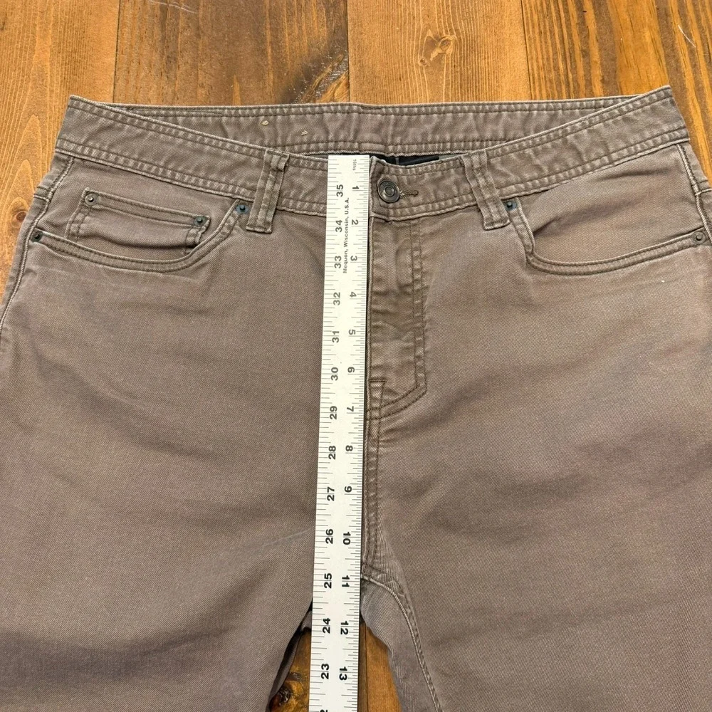 Prana Slim Fit Bridger Jeans Men 34x32 Brown Denim Straight Stretch Casual